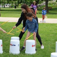 bucket drumming in the park
