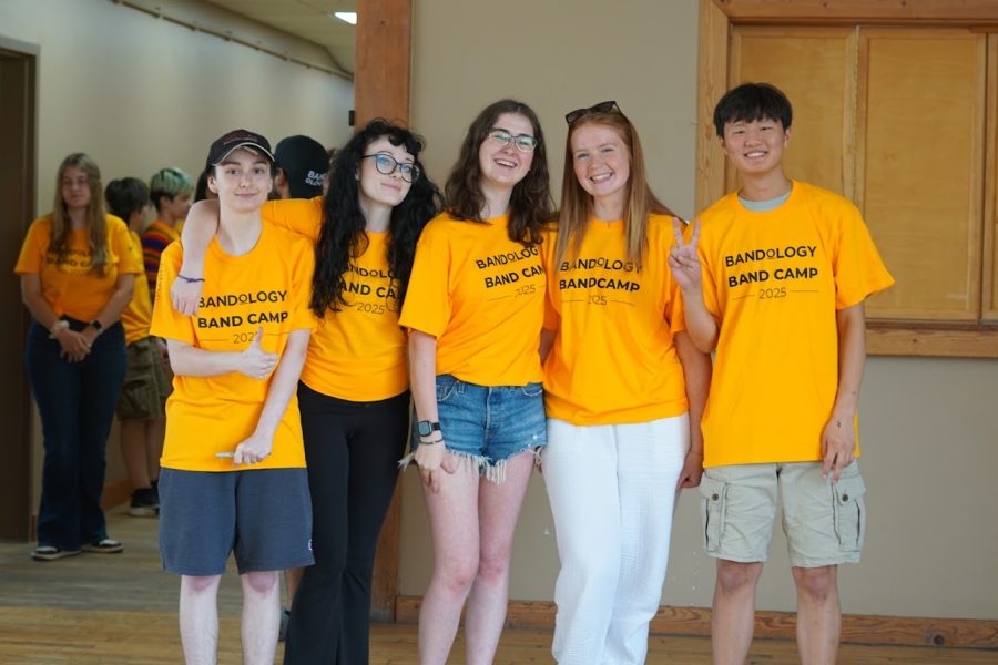 Music Mentors posing for a small group photo at Bandology Music Camp
